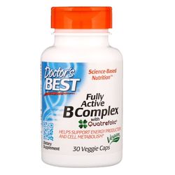 Doctor's Best Fully Active B komplex, (Vitamíny B a kyselina listová v aktivovaných formách) 30 rostlinných kapslí