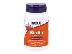 NOW® Foods NOW Biotin, 1000 mcg, 100 rostlinných kapslí