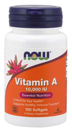 NOW® Foods NOW Vitamin A, 10000 IU, 100 softgelových kapslí
