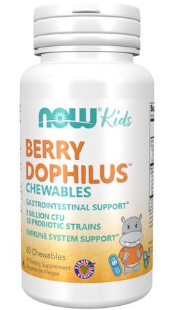 NOW® Foods NOW BerryDophilus Kids (probiotika pro děti), 60 žvýkacích pastilek