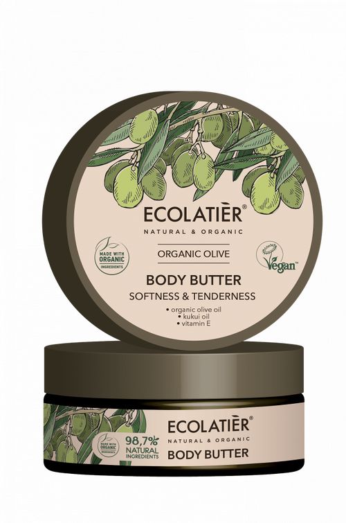 ECOLATIER - Tělové máslo, jemnost a citlivost - OLIVA,  150 ml