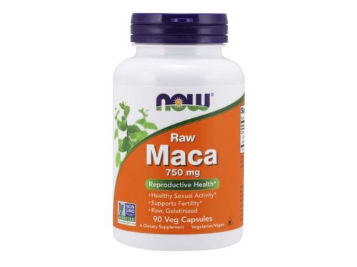 NOW® Foods NOW Maca (řeřicha peruánská koncentrát 6:1 RAW), 750 mg, 90 rostlinných kapslí