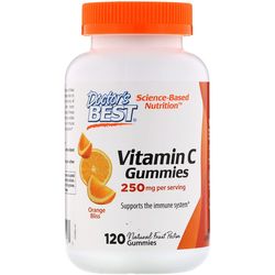 Doctor's Best Doctor’s Best Vitamin C, 120 gumových vegan bonbónů s příchutí pomeranče