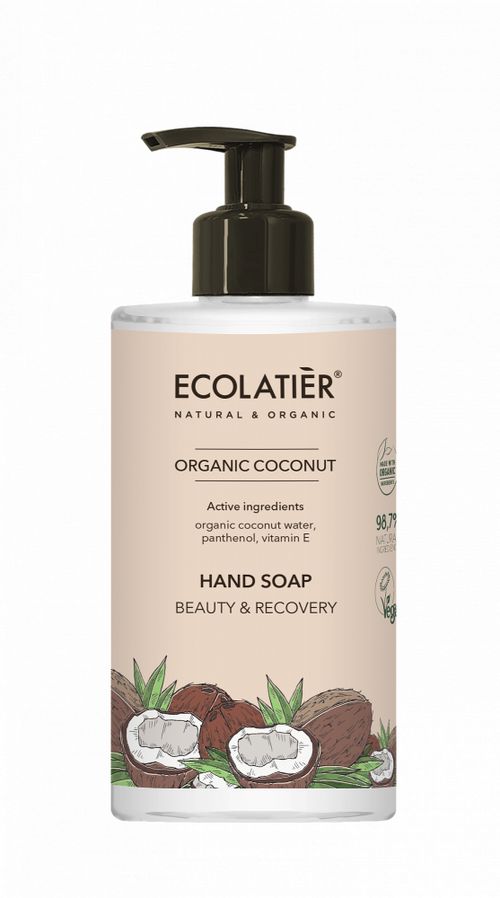 ECOLATIER - Tekuté mýdlo na ruce, krása a oživení - KOKOS, 460 ml