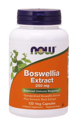 NOW® Foods NOW Boswellia Extrakt + Extrakt z kurkumy, 250 mg, 120 vegetariánských kapslí