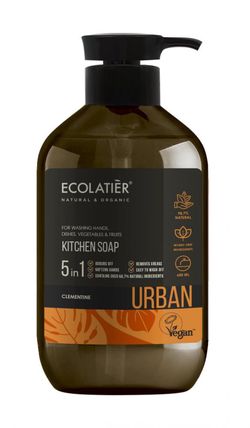 ECOLATIER URBAN - Univerzální tekuté mýdlo do kuchyně (nádobí, ruce, zelenina) - Mandarinka, 600 ml