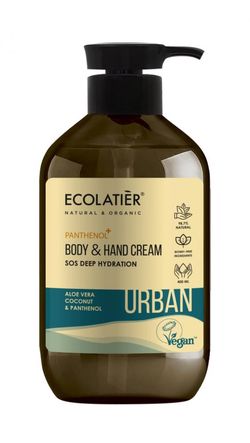 ECOLATIER URBAN - Krém na tělo a ruce SOS hloubková hydratace - Aloe Vera, Kokos a Panthenol, 400 ml