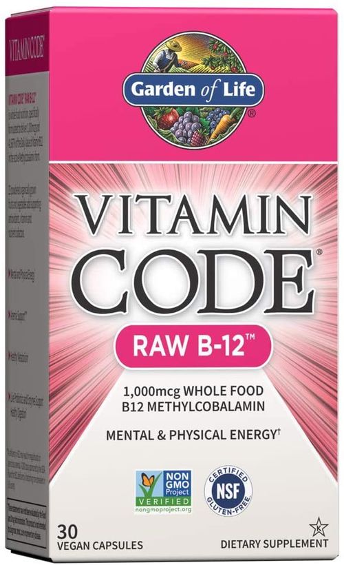 Garden of Life Vitamin Code RAW B12, 1000 mcg, 30 kapslí