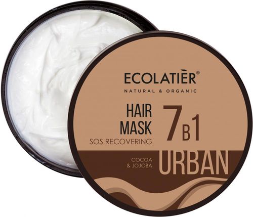 ECOLATIER URBAN - Maska na vlasy SOS obnova 7v1 - Kakao a Jojoba, 380 ml