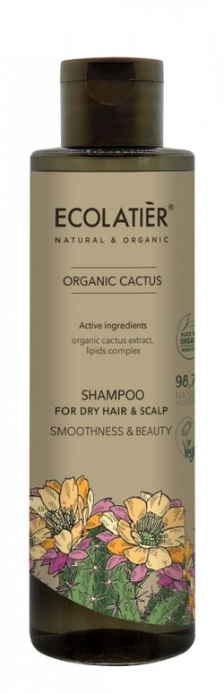 ECOLATIER - Šampon na suché vlasy, hladkost a krása - KAKTUS,  250 ml