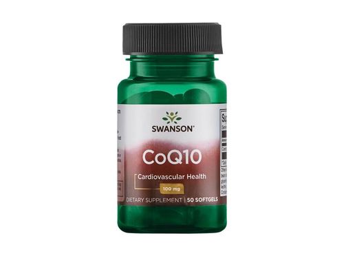 Swanson CoQ10, 100 mg, 50 softgelových kapslí