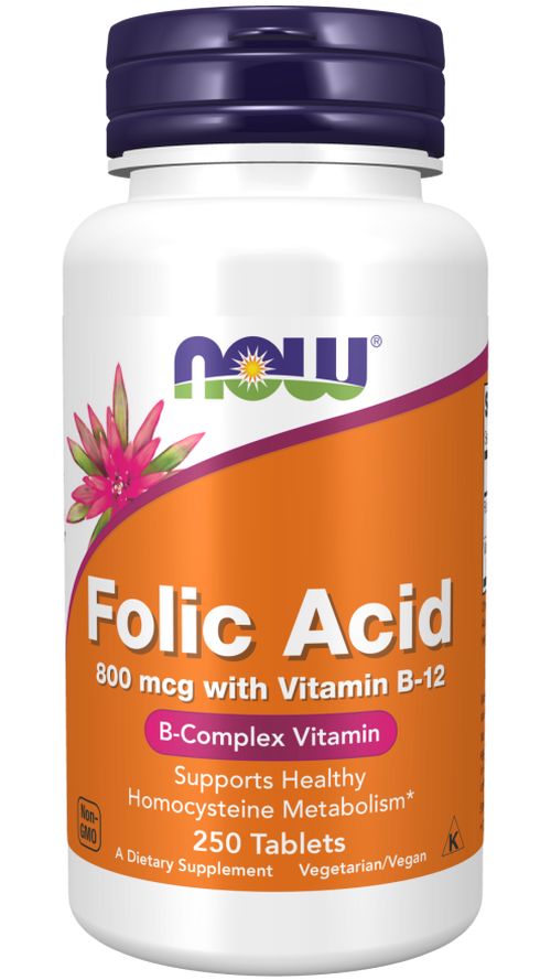 Now® Foods NOW Folic Acid (kyselina listová), 800 mcg, 250 tablet