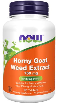 Now® Foods NOW Horny Goat Weed Extract (Škornice extrakt), 750 mg, 90 tablet