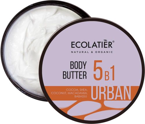 ECOLATIER URBAN - Krémové máslo na tělo 5v1- Kakao, Bambucké máslo, Kokos, Macadamia a Babassu, 380 ml