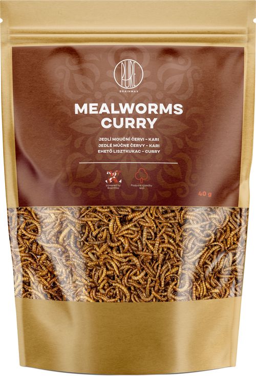 BrainMax Pure Mealworms - curry, 40 g
