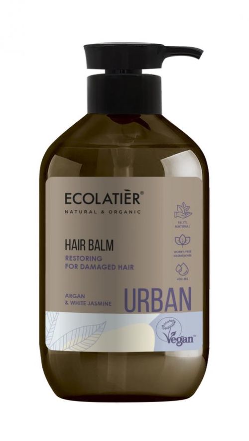 ECOLATIER URBAN - Regenerační balzám pro obnovu poškozených vlasů - Argan a Bílý jasmín, 400 ml