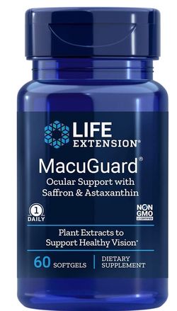Life Extension MacuGuard Ocular Support with Saffron & Astaxanthin, oční podpora, 60 kapslí