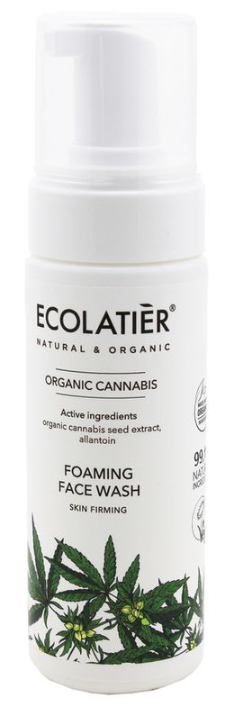 ECOLATIER - hydratační čistící pleťová pěna - pro citlivou pleť -  Organic Cannabis, 150 ml