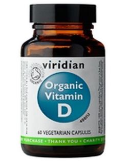 Viridian Vitamin D 60 kapslí Organic CZ-BIO-003 certifikát