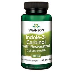 Swanson Indole-3-Carbinol with Resveratrol, 200 mg, 60 kapslí