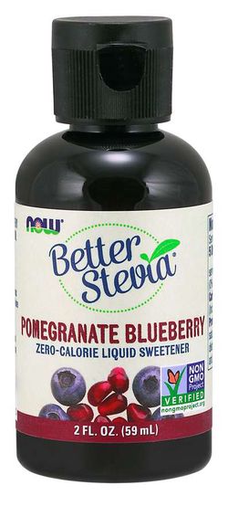 NOW® Foods NOW Better Stevia Liquid, Granátové jablko Borůvka, 59ml
