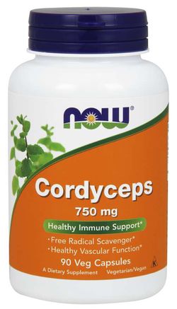 Now® Foods NOW Cordyceps 750 mg (Organic), 90 kapslí