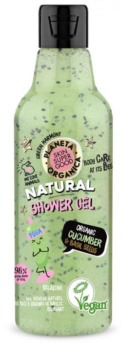 Planeta Organica - přírodní sprchový gel - okurka a bazalkové semínka, 250ml