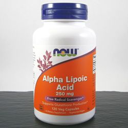 NOW® Foods NOW Alpha Lipoic Acid (Kyselina Alfa Lipoová), 250 mg, 120 rostlinných kapslí