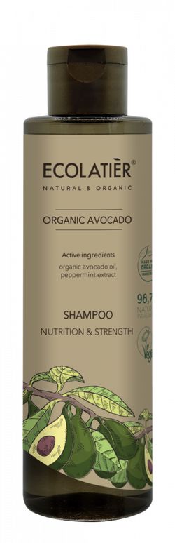 ECOLATIER - Šampon na vlasy, výživa a síla - AVOKÁDO, 250 ml