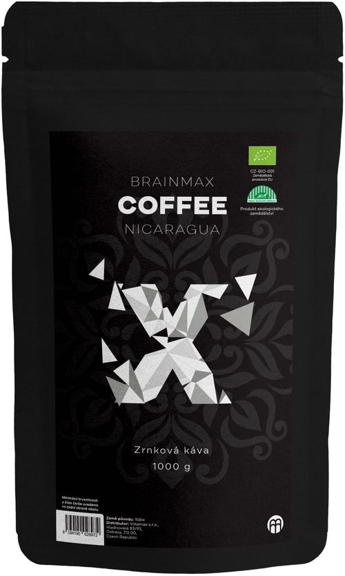 BrainMax Coffee Nicaragua, zrnková káva, BIO, 1000 g *CZ-BIO-001 certifikát