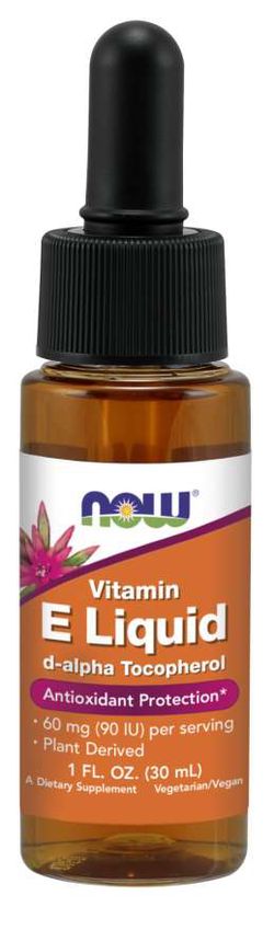 Now® Foods NOW Vitamin E Liquid 90 IU, Tekutý Vitamín E, 150 dávek, 30 ml.
