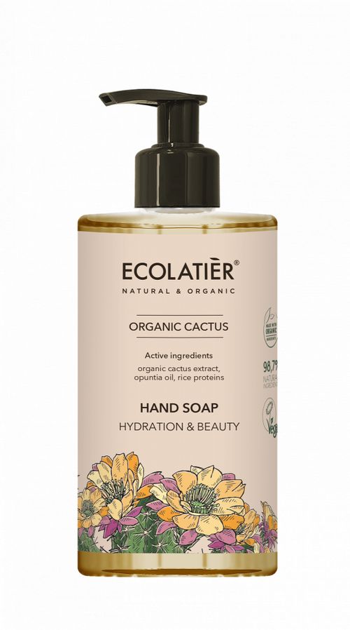 ECOLATIER - Tekuté mýdlo na ruce, hydratace a krása - KAKTUS, 460 ml