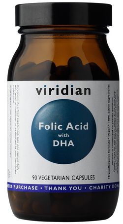 Viridian Folic Acid with DHA 90 kapslí *CZ-BIO-001 certifikát