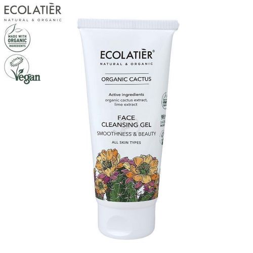 ECOLATIER - Čistící gel na obličej - všechny typy pleti - organický Kaktus, 100 ml