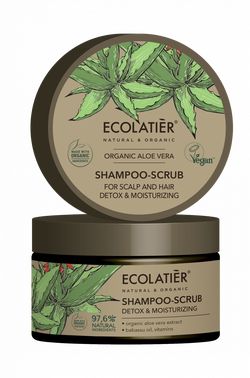 ECOLATIER - Šamponový peeling na vlasy a pokožku hlavy, detox a hydratace - ALOE VERA, 300 g