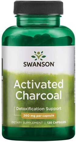 Swanson Aktivní uhlí (Activated Charcoal), 520 mg, 120 kapslí