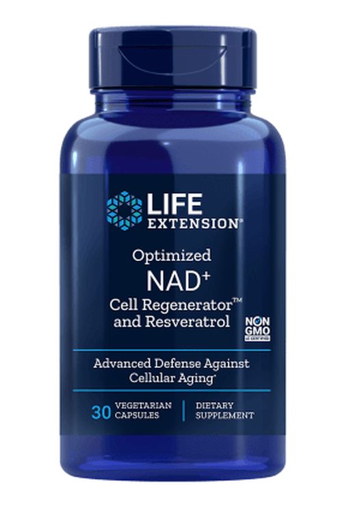 Life Extension Optimized NAD+ Cell Regenerator™ a Resveratrol, 30 rostlinných kapslí